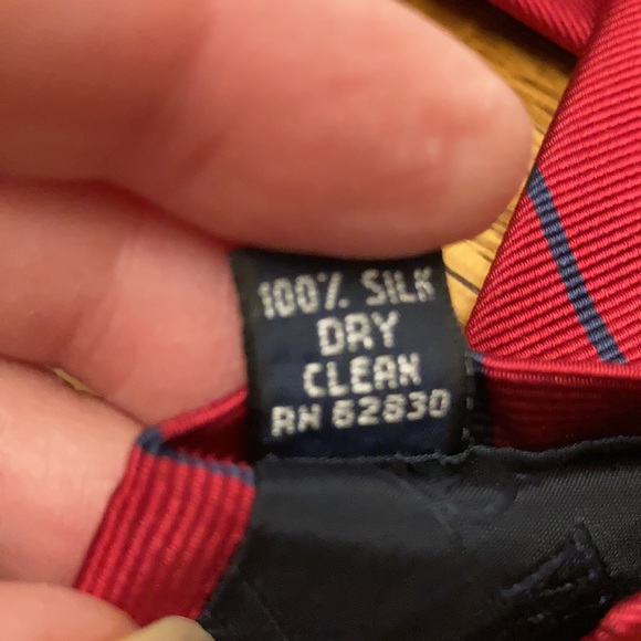 Land’s End Silk Necktie Red Blue Stripe - Picture 4 of 4
